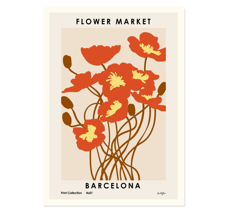 Flower Market. Barcelona Art Print