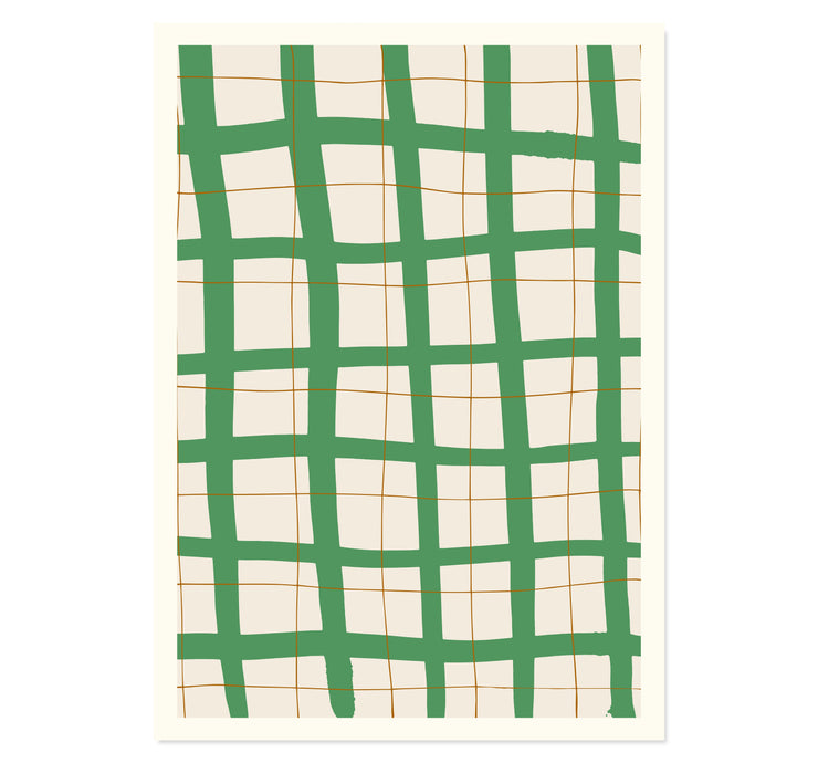 Green Grid Art Print