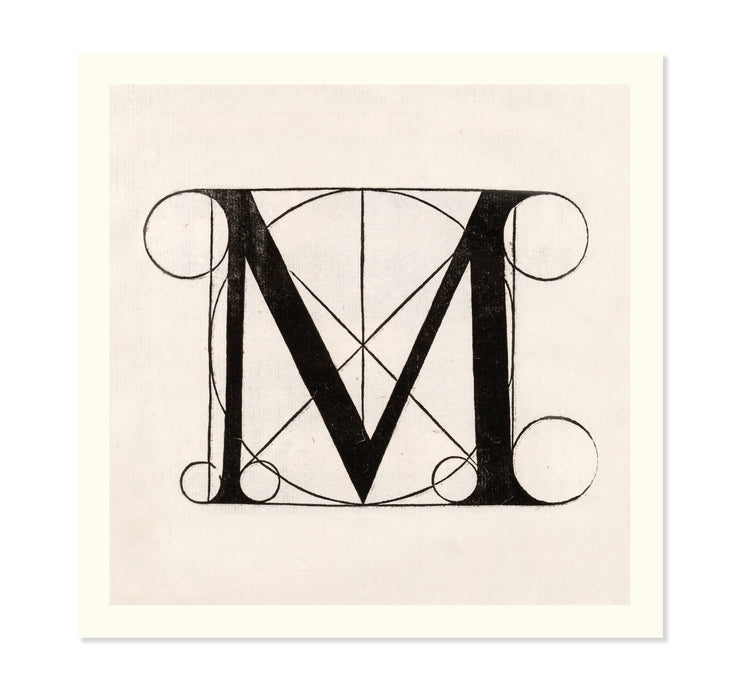 Architectural Letter M from De Divina Proportione by Leonardo da Vinci