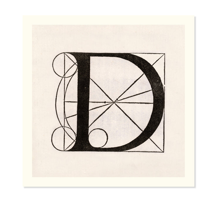 Architectural Letter D from De Divina Proportione by Leonardo da Vinci