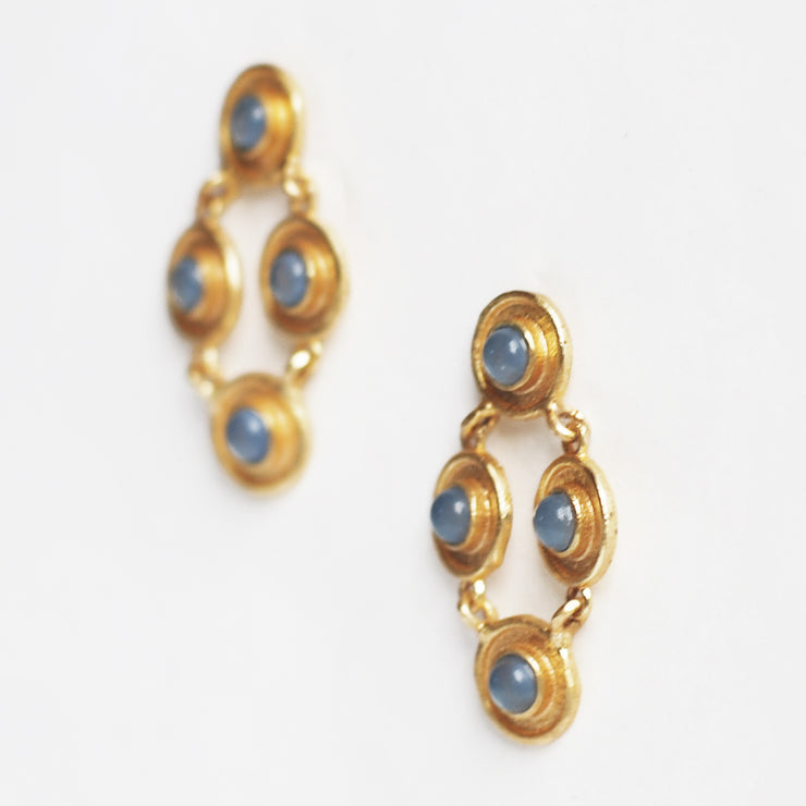 Darien - Royal Gift, Light Blue Chalcedony Earrings