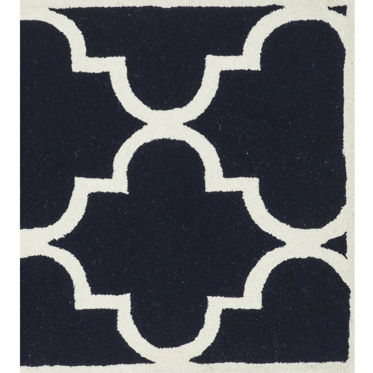 NAVY BLUE AND WHITE MOROCCAN CARPET