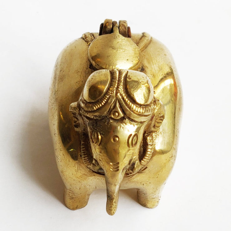 Elephant Figurine Inkpot  in Brass