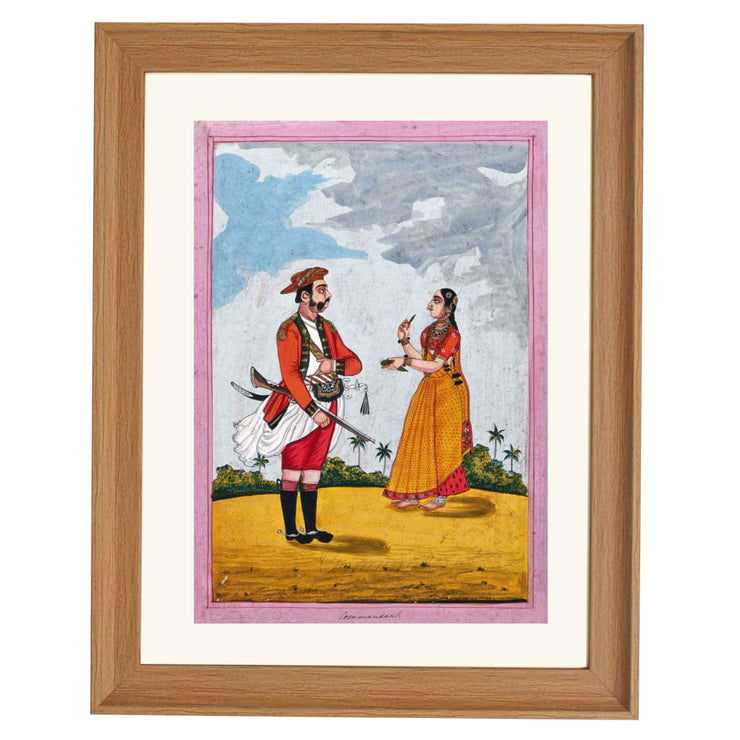 An Indian commandant with his wife art print