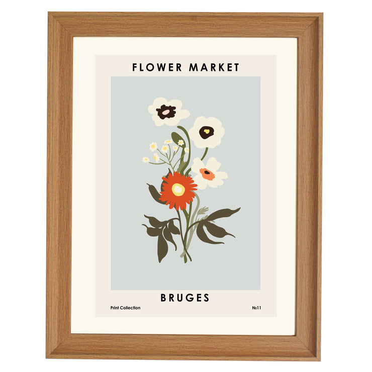 Flower Market Bruges Art Print