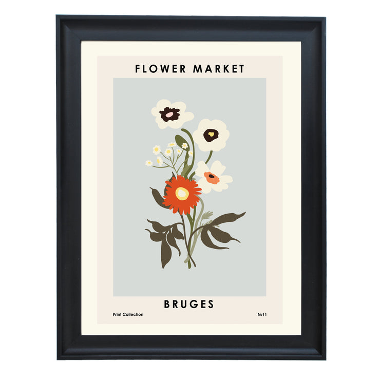 Flower Market Bruges Art Print