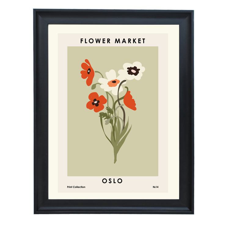 Flower Market Oslo Art Print