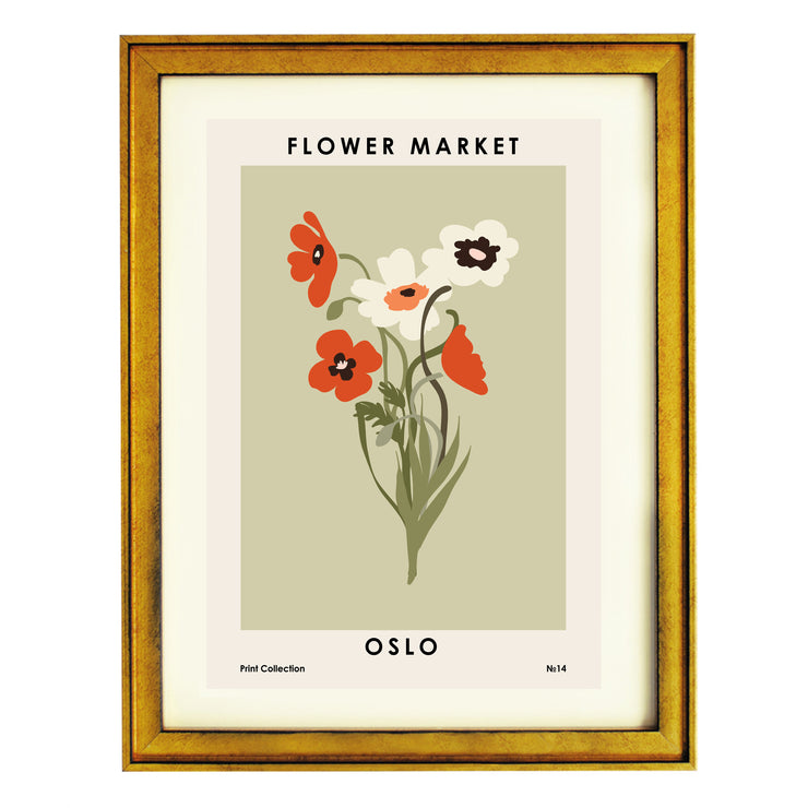 Flower Market Oslo Art Print