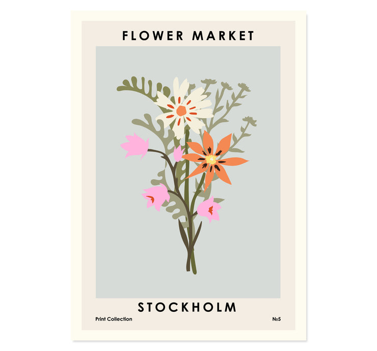 Flower Market Stockholm Art Print