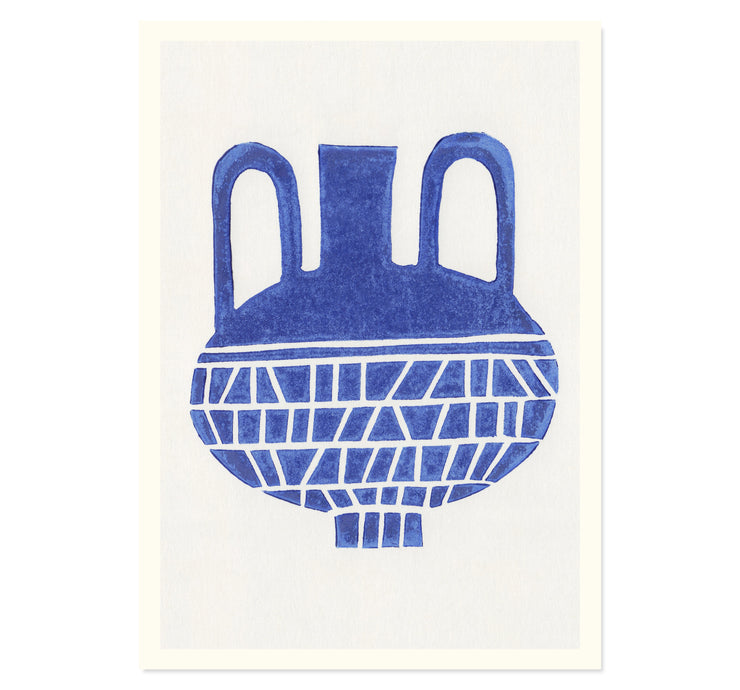 Linocut Vase #6 Art Print