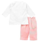 Organic Pajama Kurta Set Red & White Checks