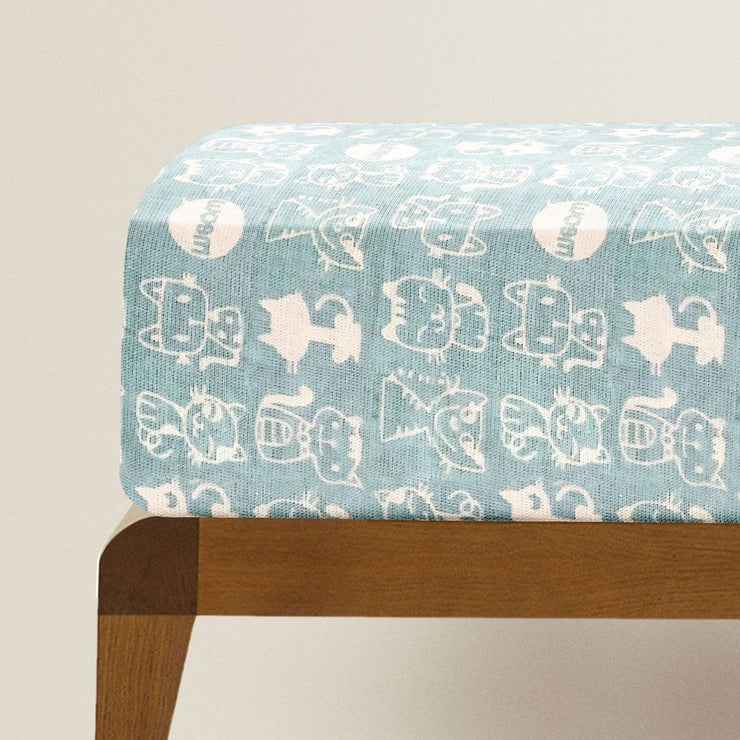 Fitted Crib Sheet Blue Cats