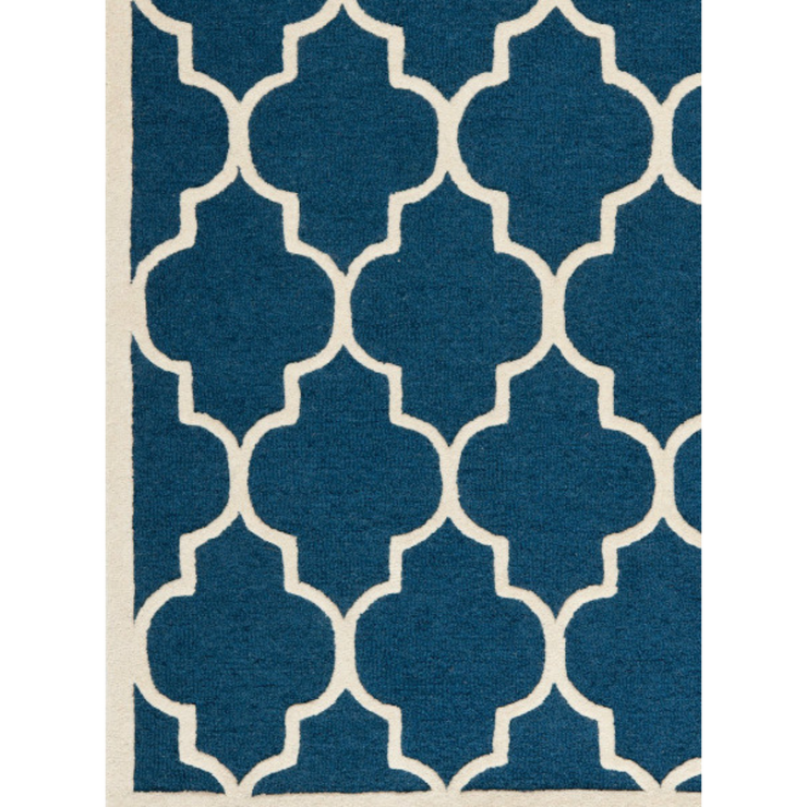 BLUE AND WHITE MOROCCAN CARPET