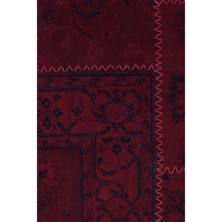 RED OVER DYED PATCHWORK CARPET
