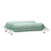 Baby Bolster Cover Set without Fillers Green and Pink Dots