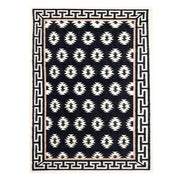 BLACK AND WHITE AZTEC HAND WOVEN KILIM DHURRIE