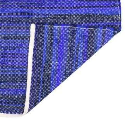 BLUE SOLID COTTON HAND WOVEN DHURRIE