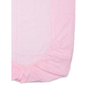 Fitted Crib Sheet White and Hot Pink Flowers