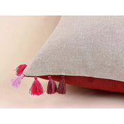 MARLOW CUSHION COVER - RED AND NATURAL